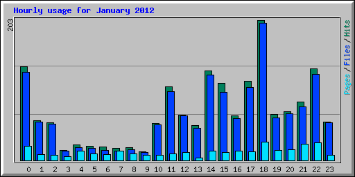 Hourly usage for January 2012