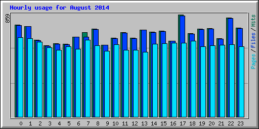 Hourly usage for August 2014