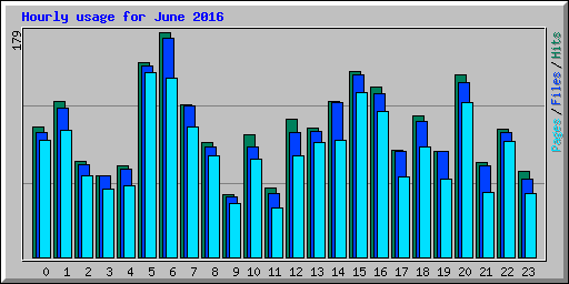 Hourly usage for June 2016