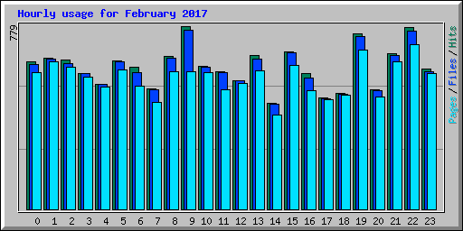 Hourly usage for February 2017